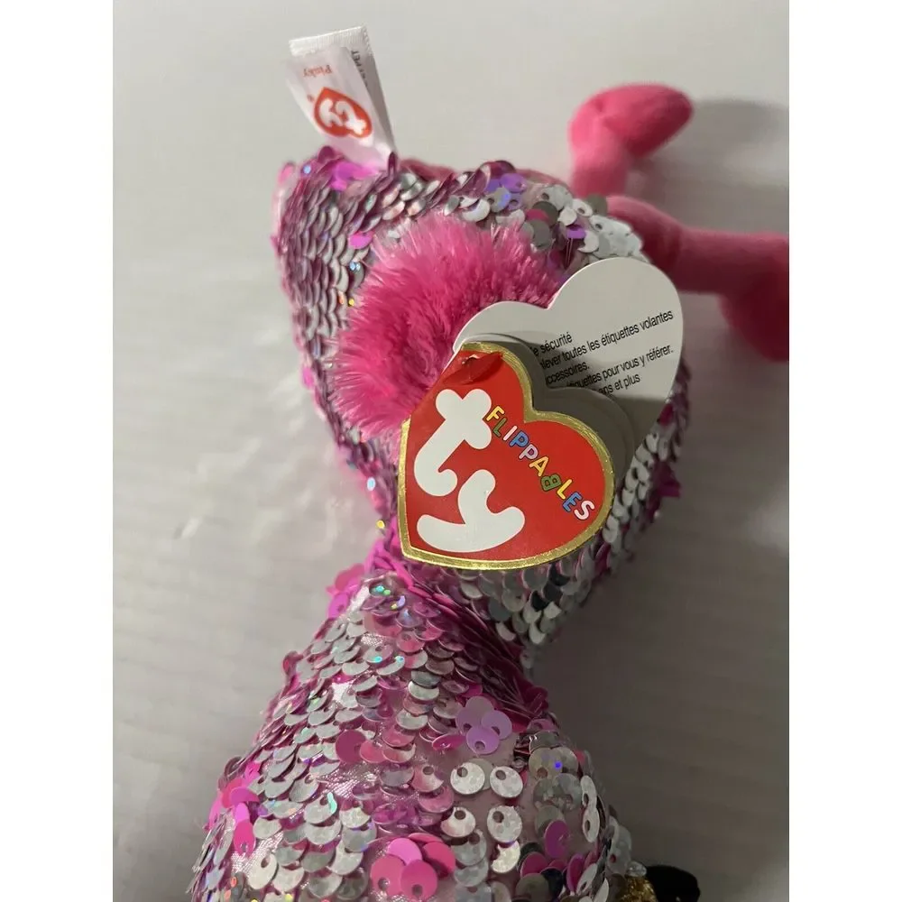 TY Flippables Sequin Plush PINKY the‎ Flamingo 10